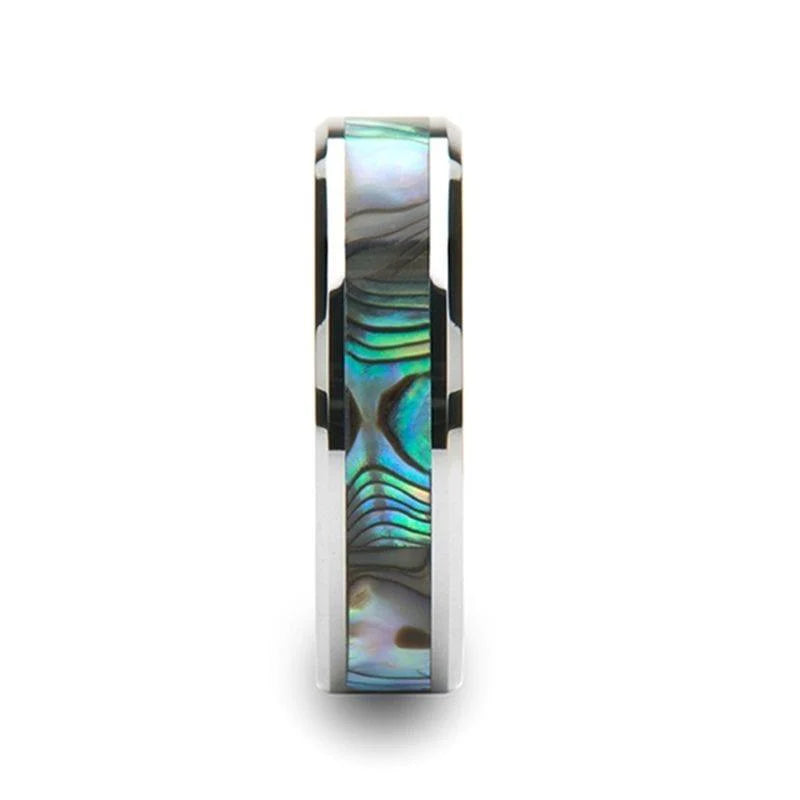 Thorsten "MAUI" 6MM Tungsten Mother of Pearl Inlay Wedding Band