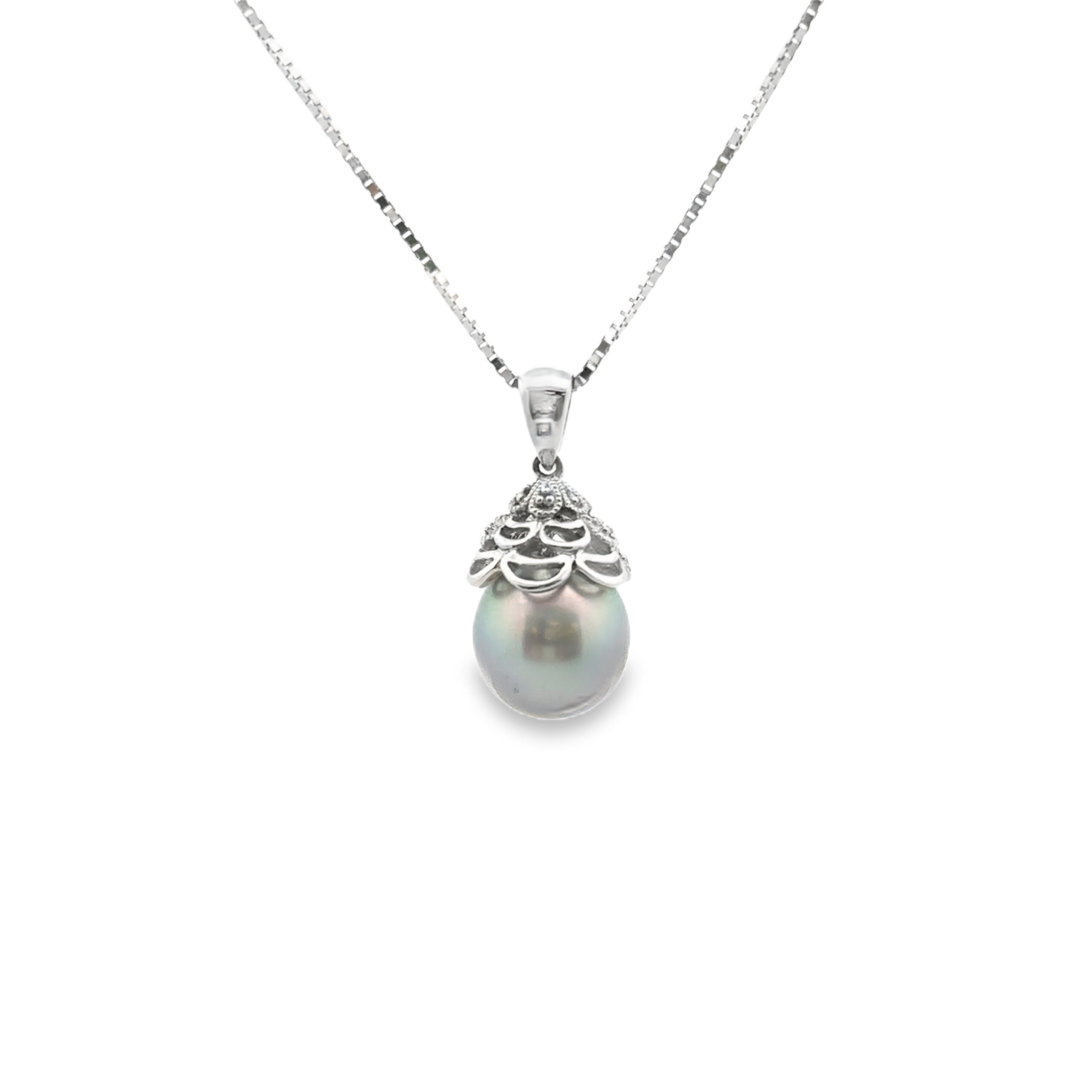 Estate 14k Pearl Diamond pendant