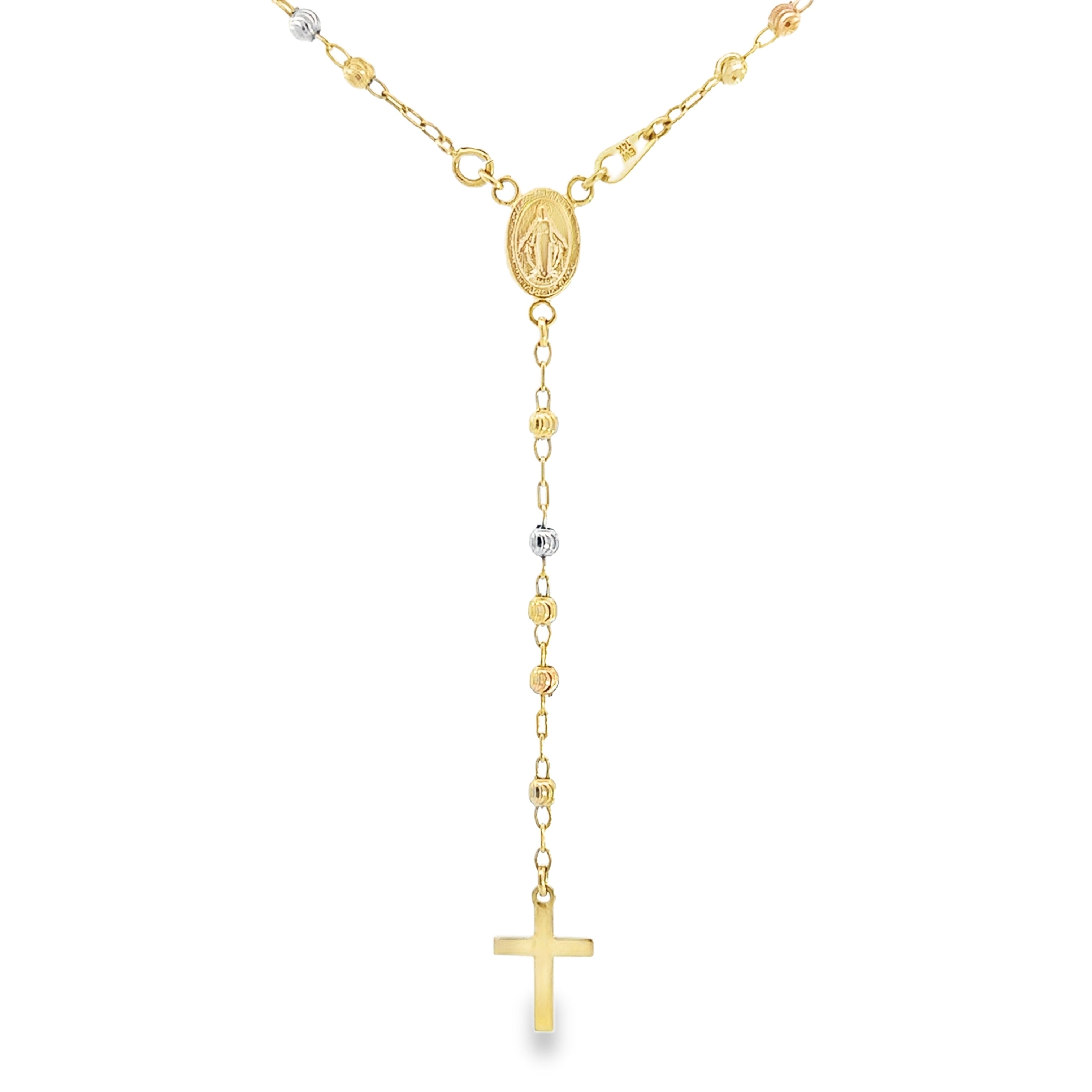Estate 14k Gold Tricolor Rosary