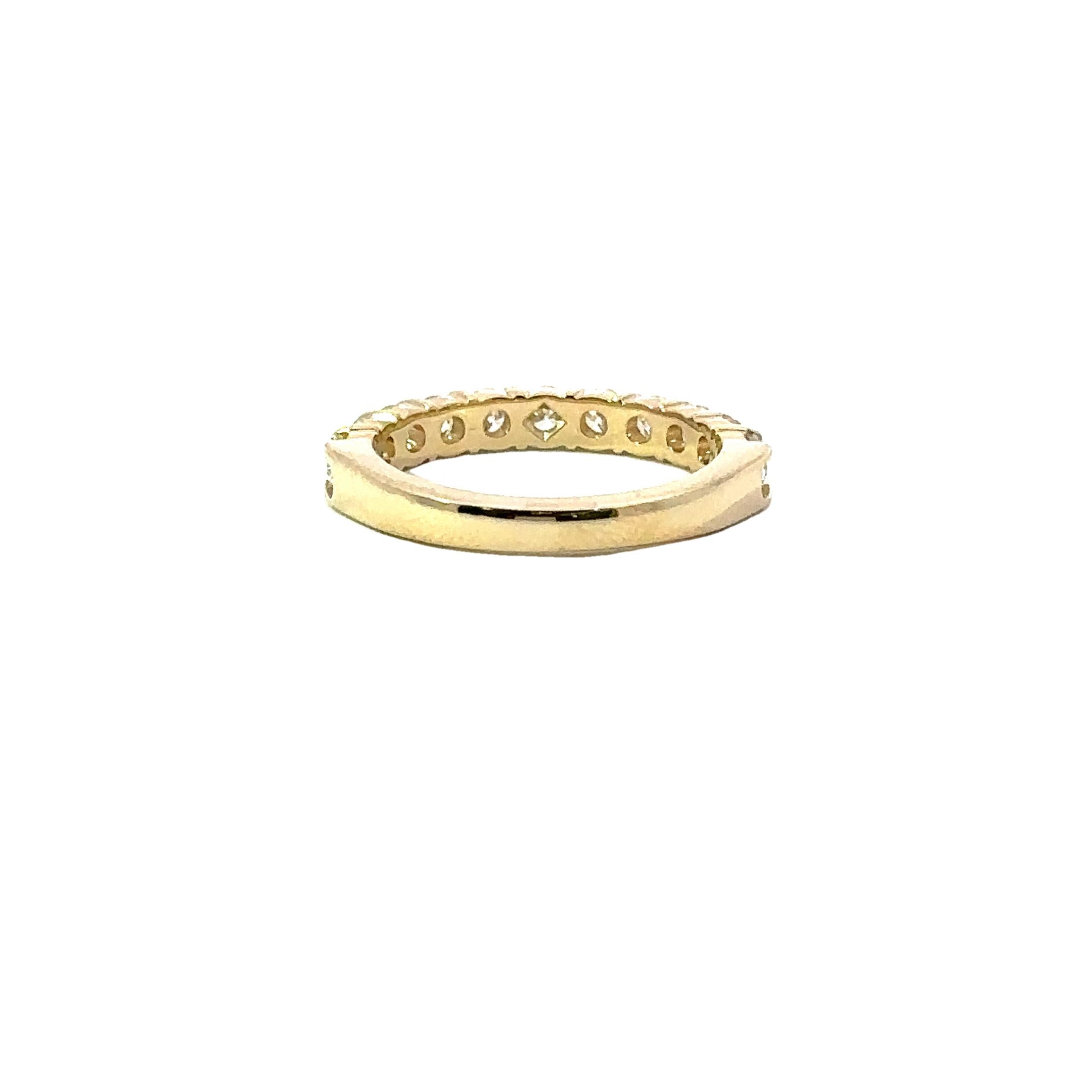 14K Yellow Gold 1CTW. Lab-Grown Diamond Band