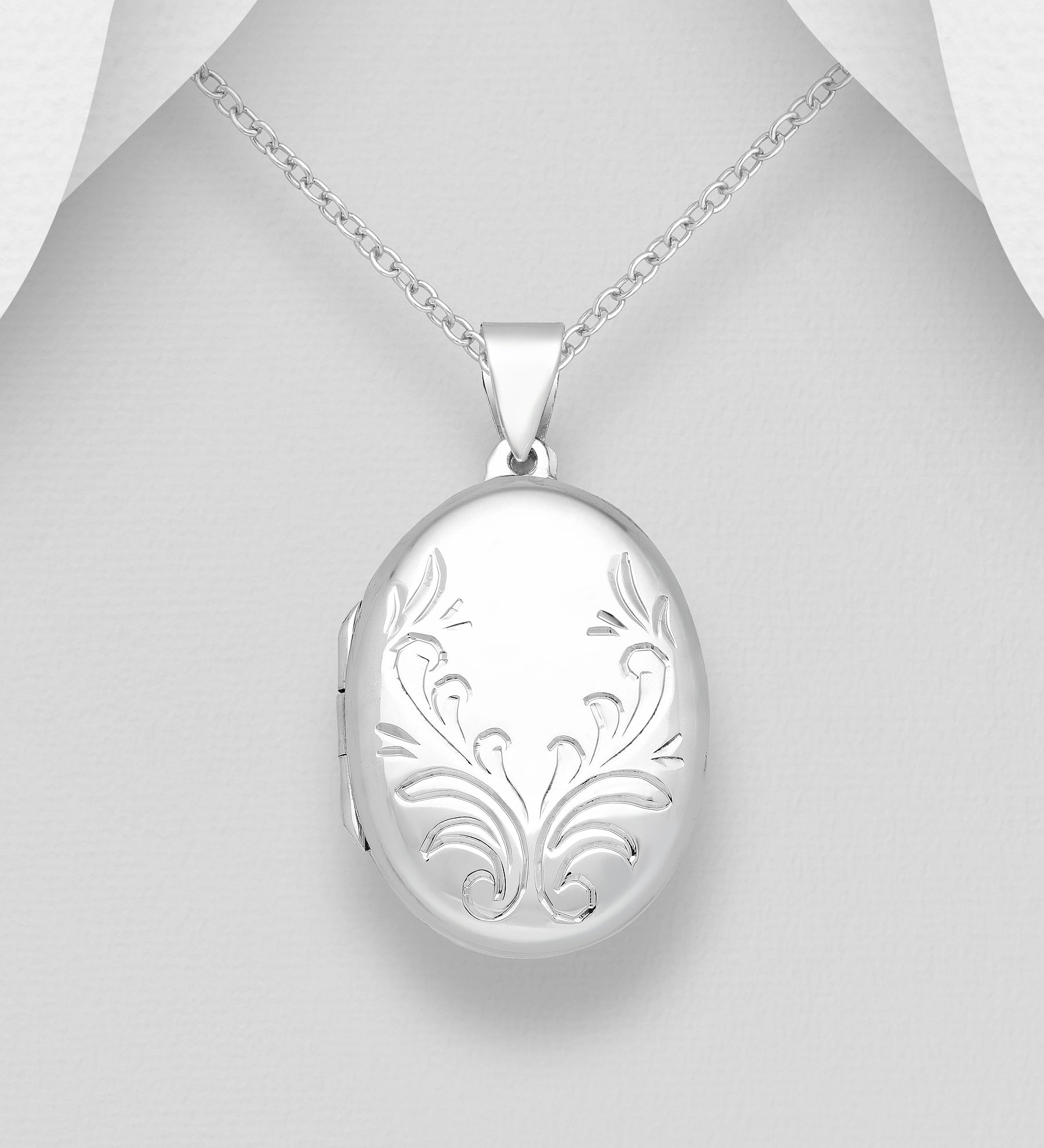 Sterling Silver Filigree-Design Locket Pendant