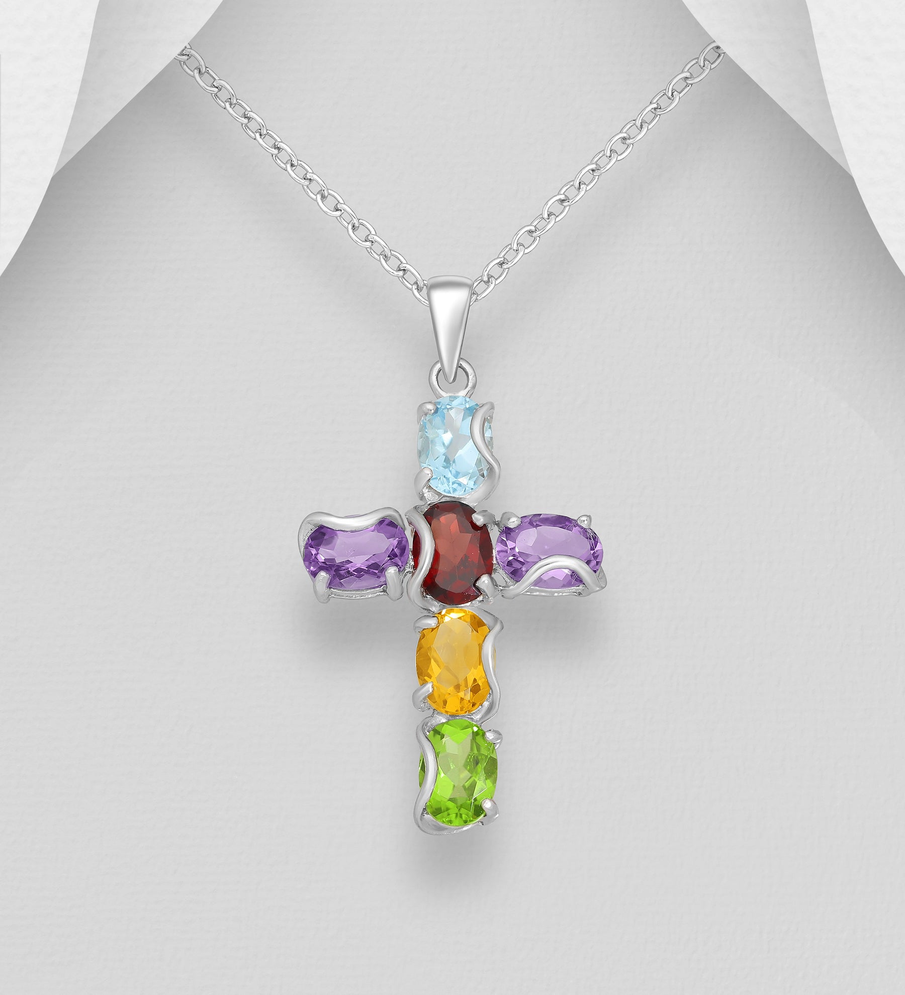 Gemstone Cross Pendant