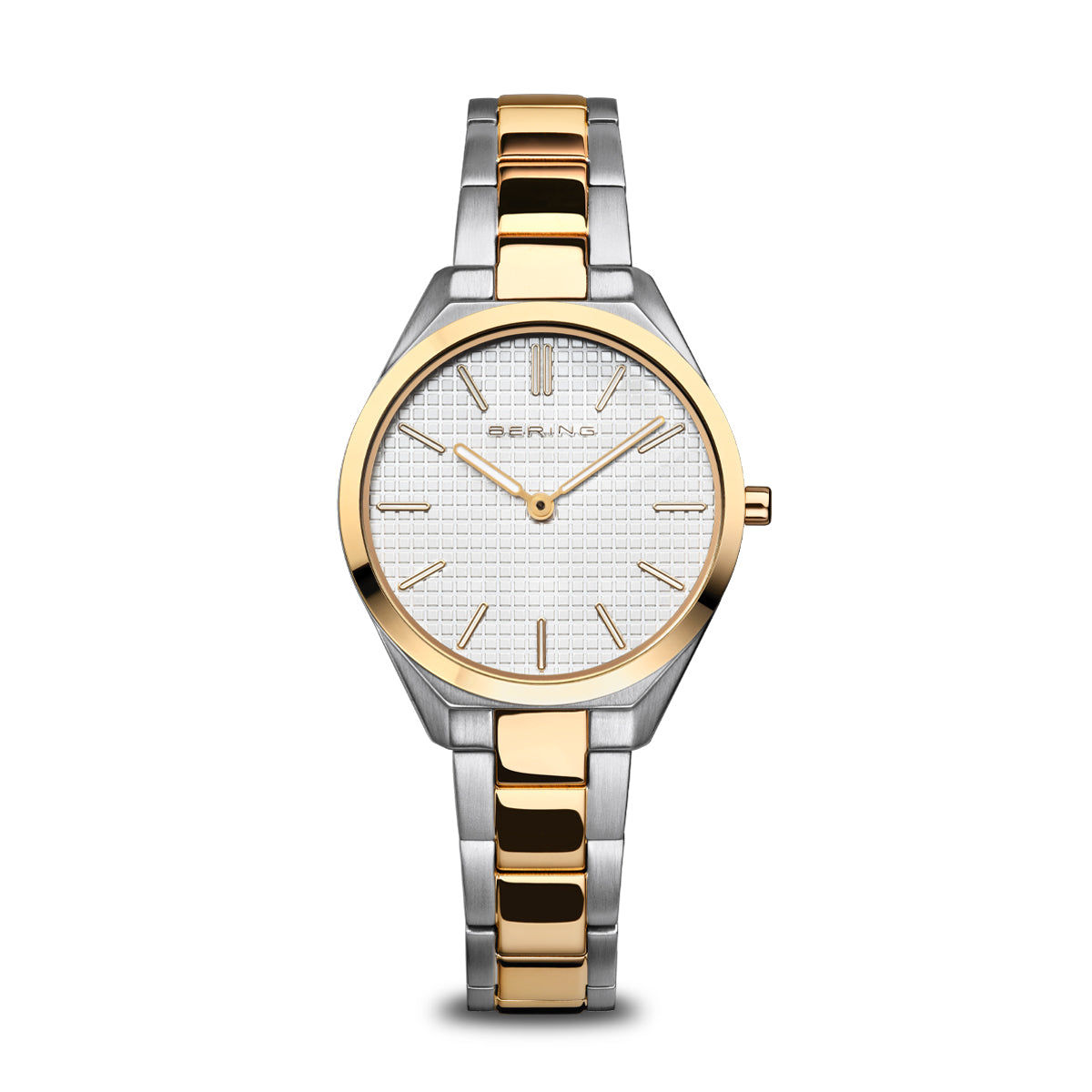 Ultra Slim Polished Gold and Silver Watch