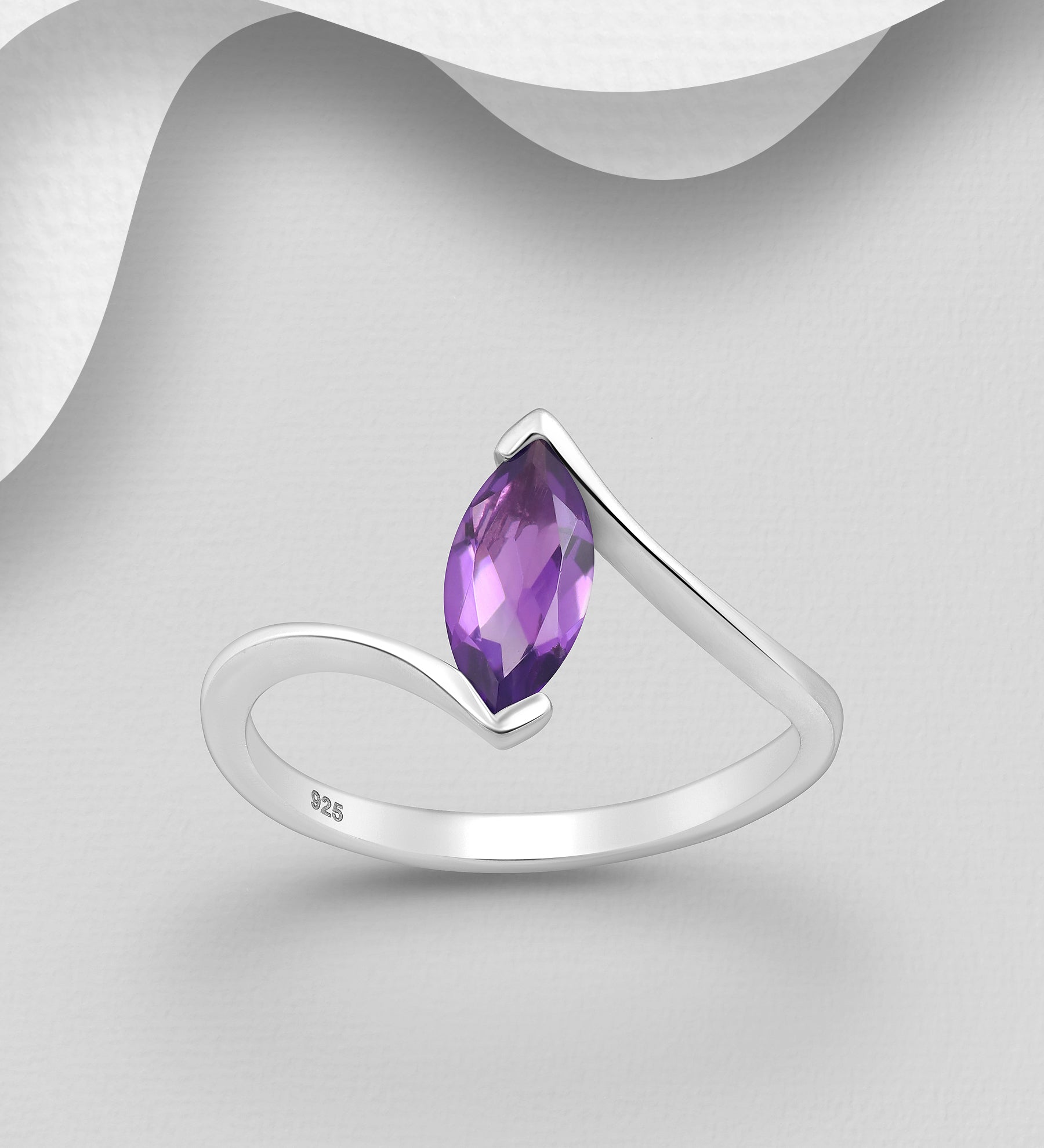 Marquise Bypass Gemstone Ring