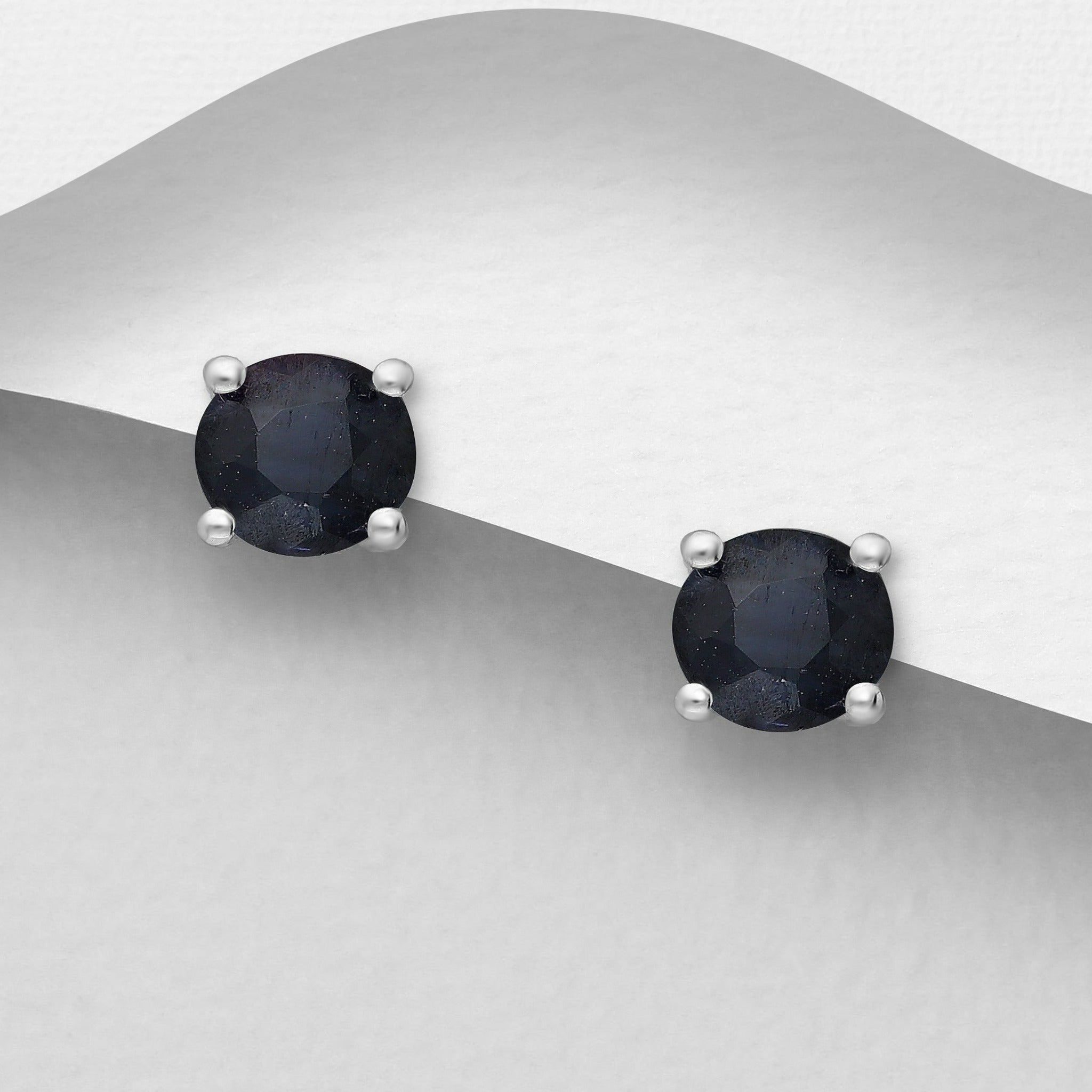 Sterling Silver Prong-Set Gemstone Earrings
