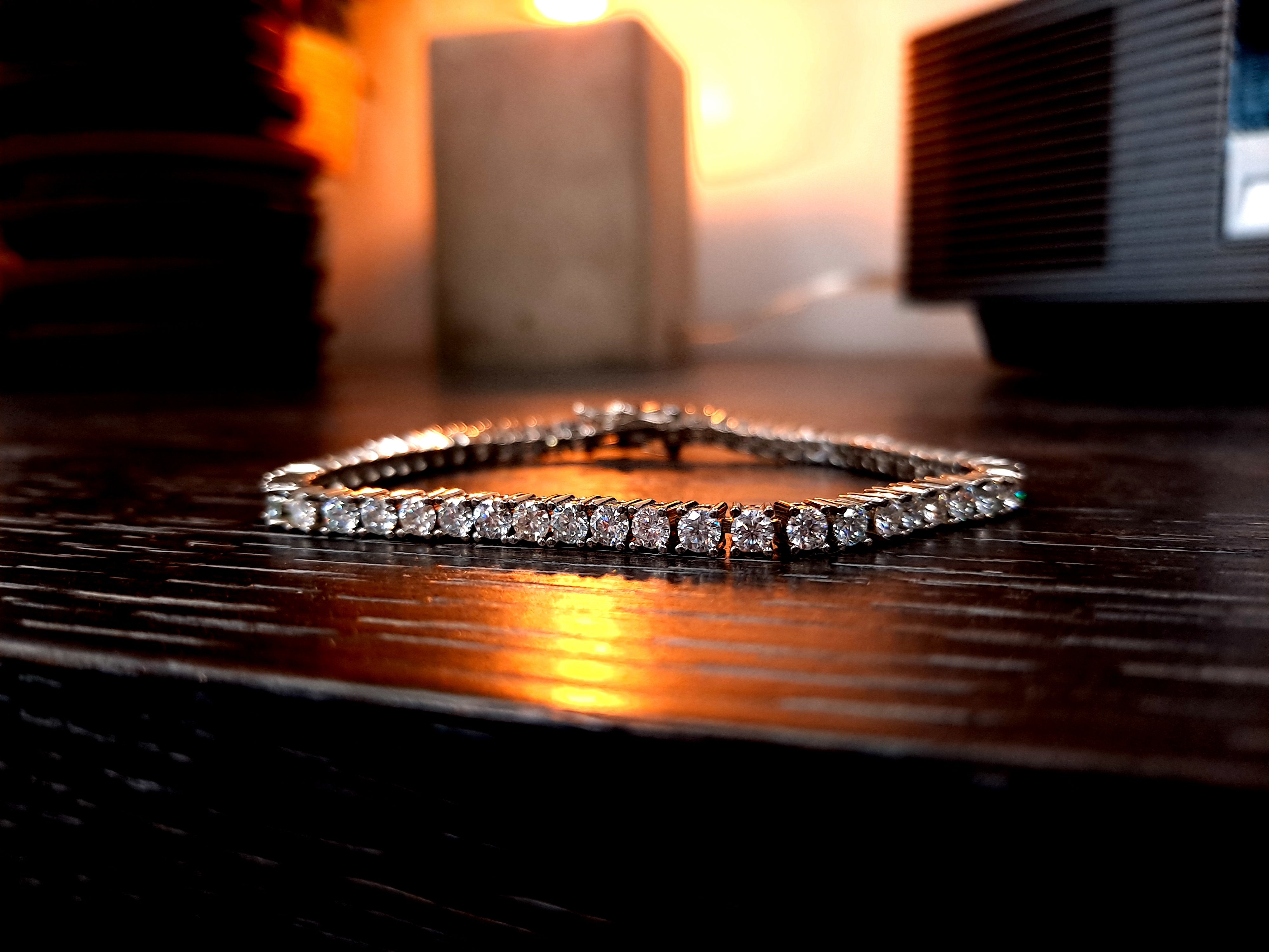 Sterling Silver 4-1/2CT. Moissanite 5-1/2" Tennis Bracelet