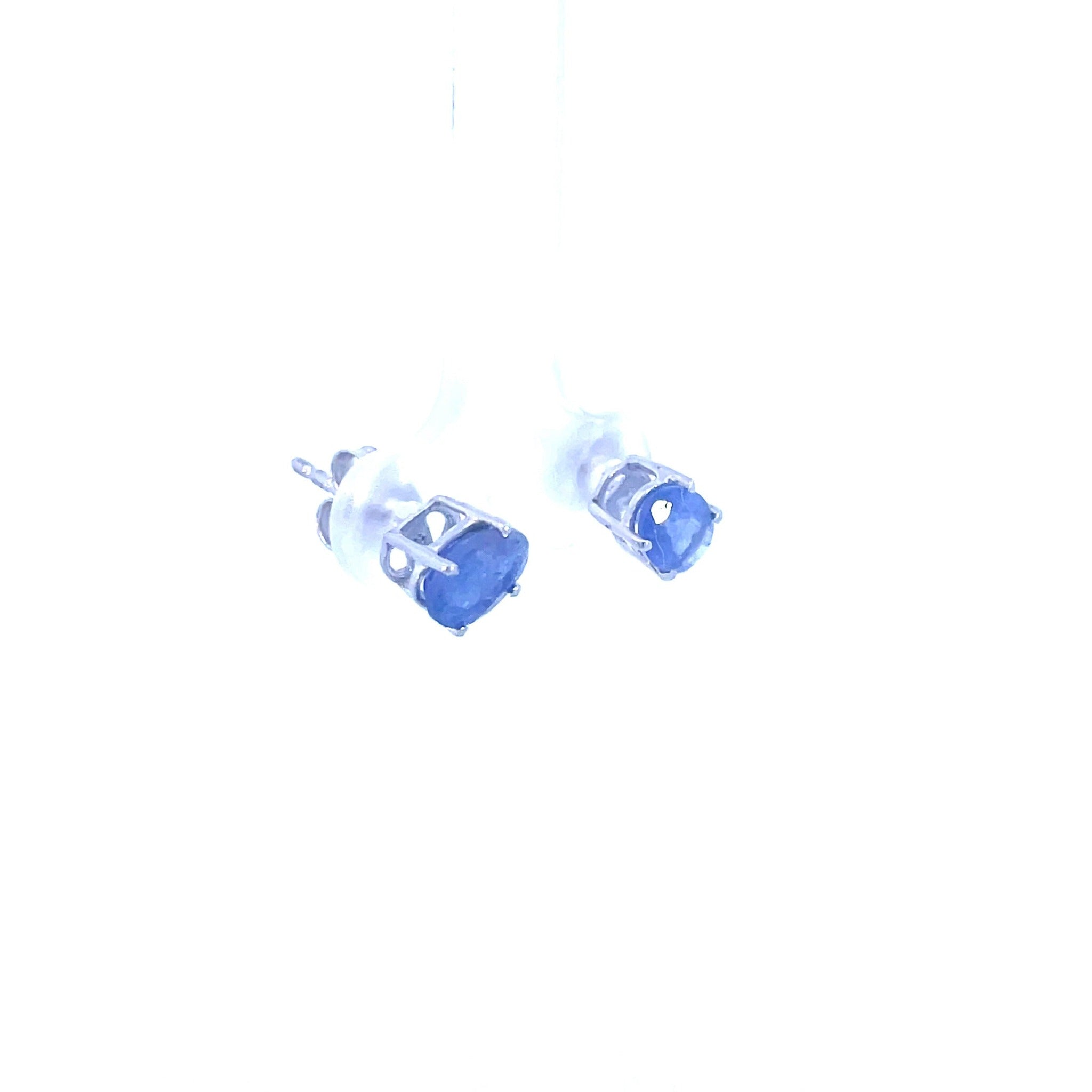 Sterling Silver Oval Tanzanite Studs