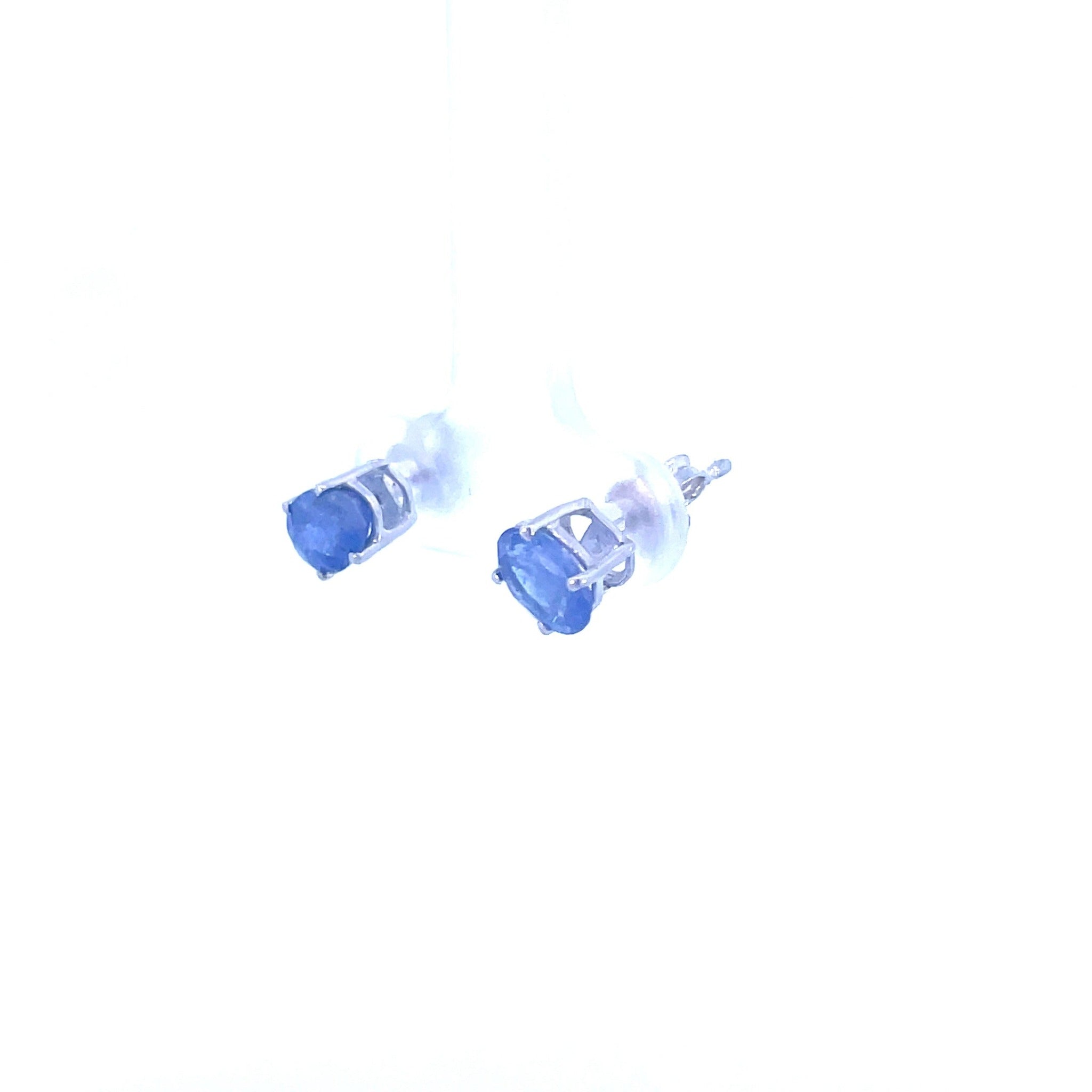 Sterling Silver Oval Tanzanite Studs