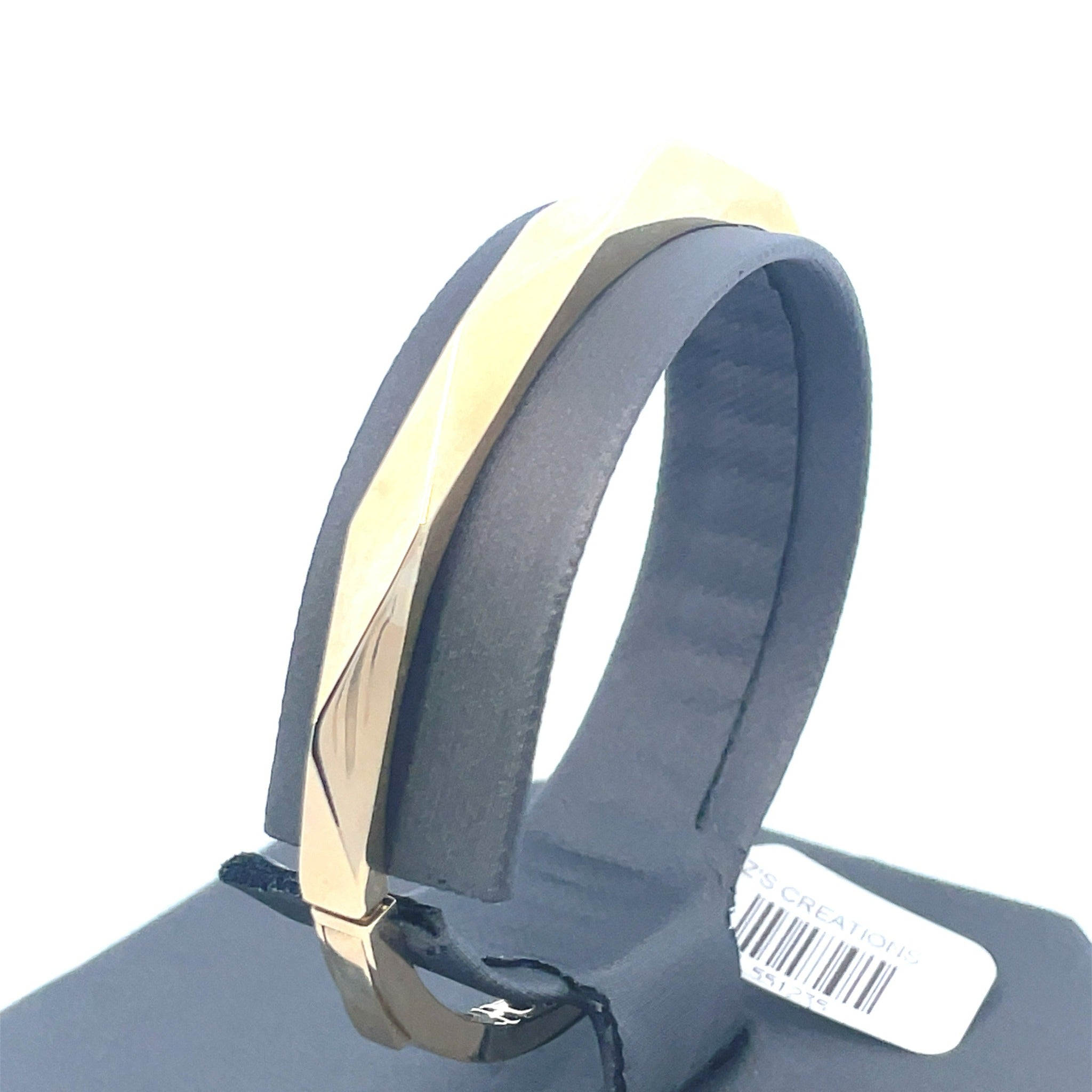 10K Yellow Gold Geometric Bangle Bracelet