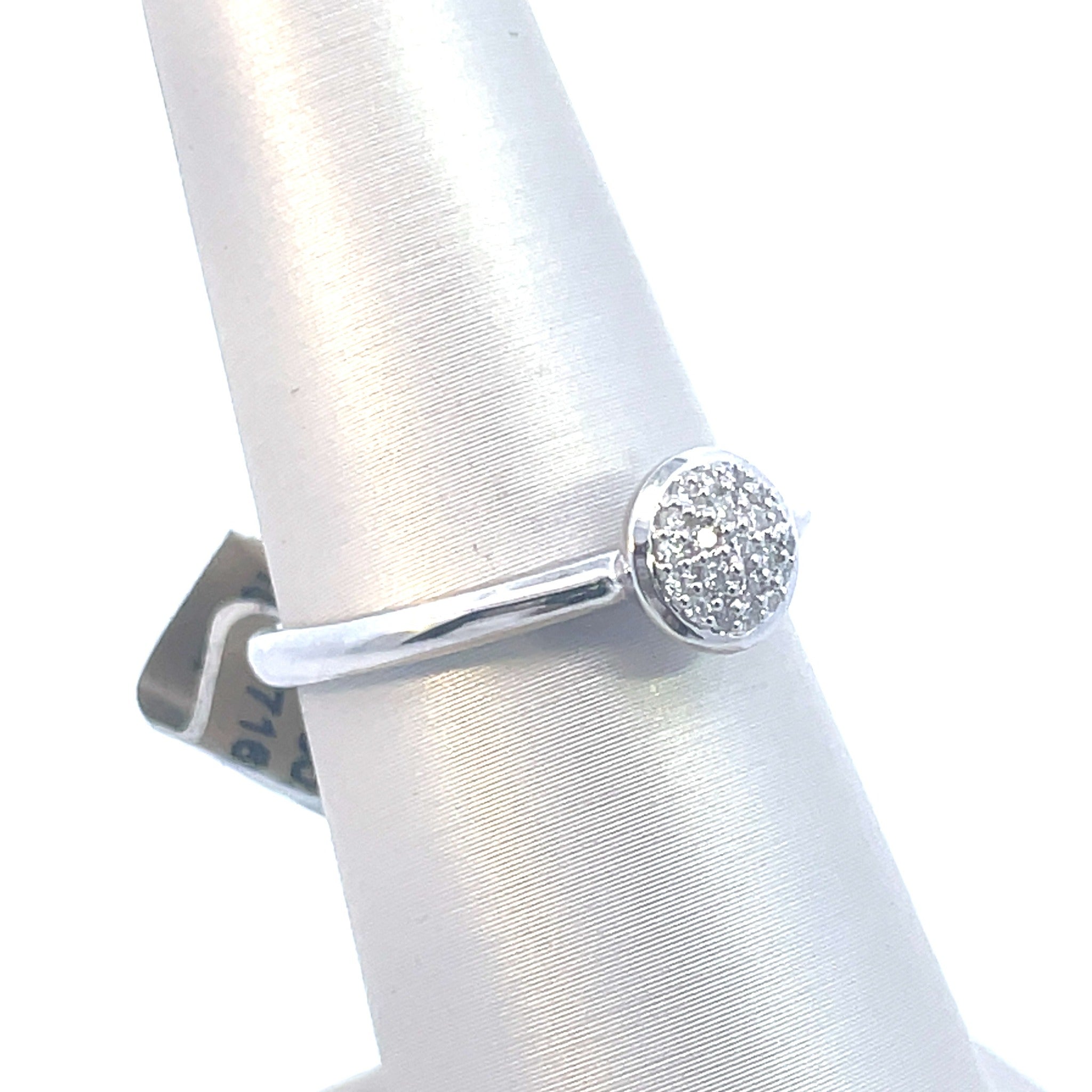 10K White Gold 1/10CT. Diamond Cluster Solitaire