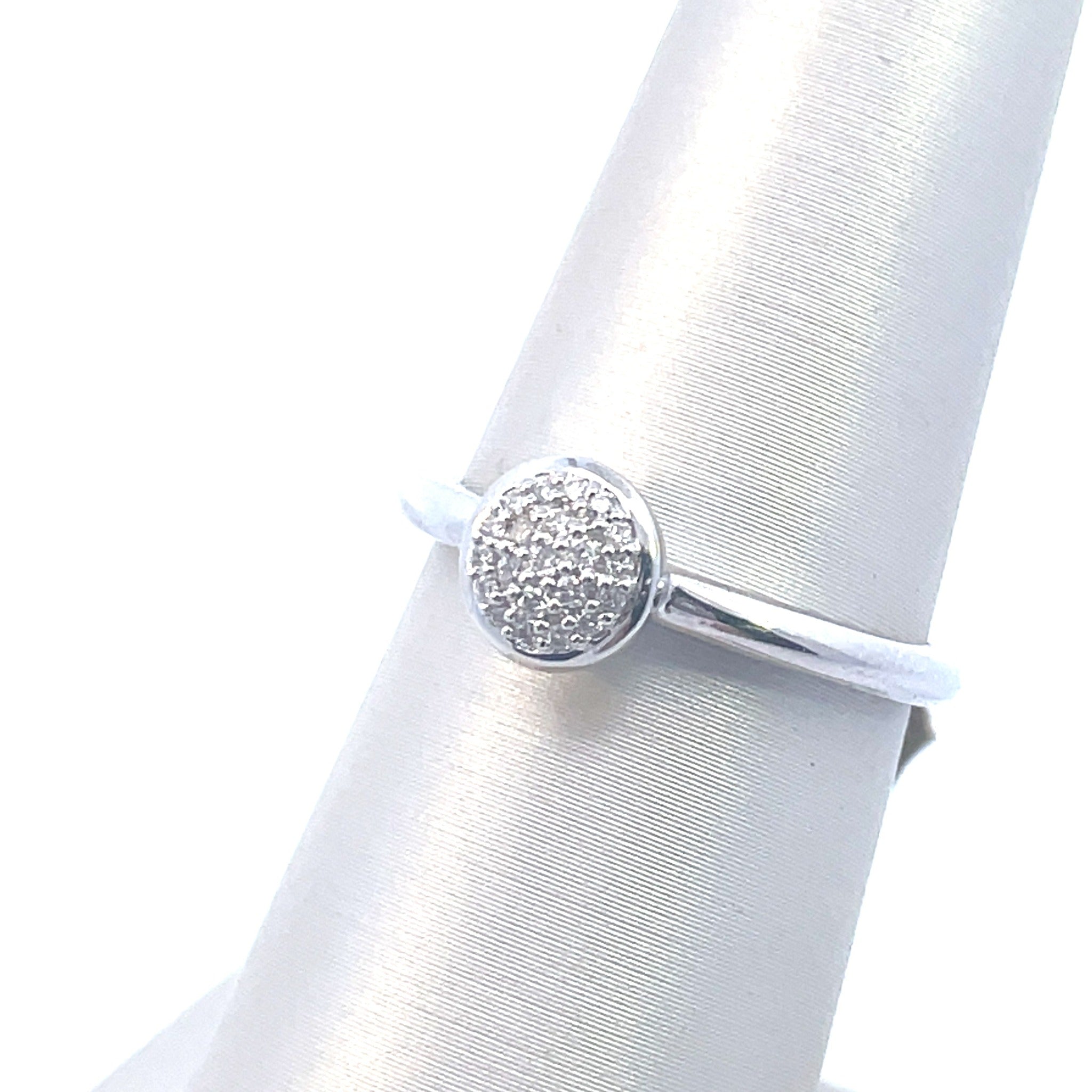 10K White Gold 1/10CT. Diamond Cluster Solitaire