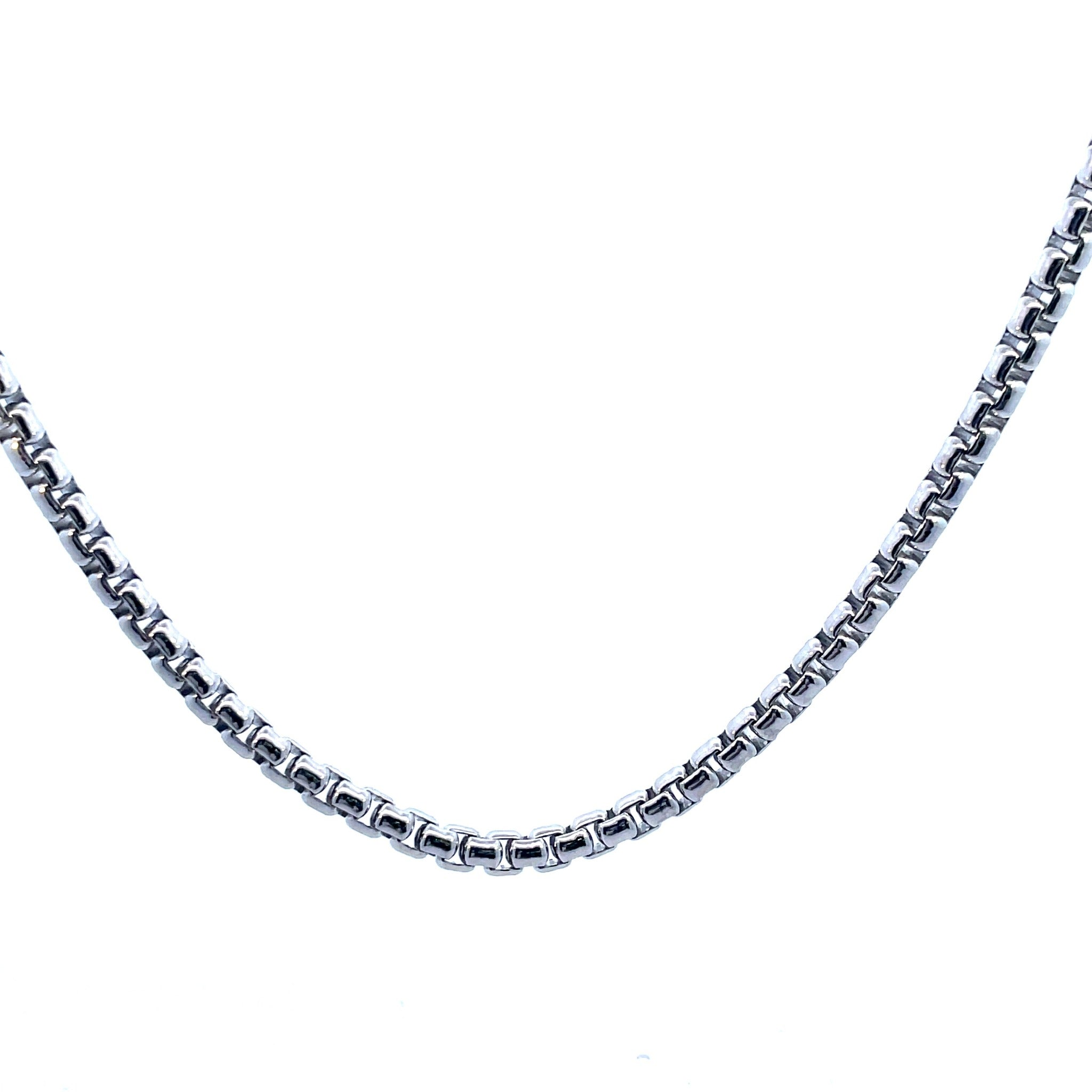 Sterling Silver 20" Rounded Box 5MM Chain