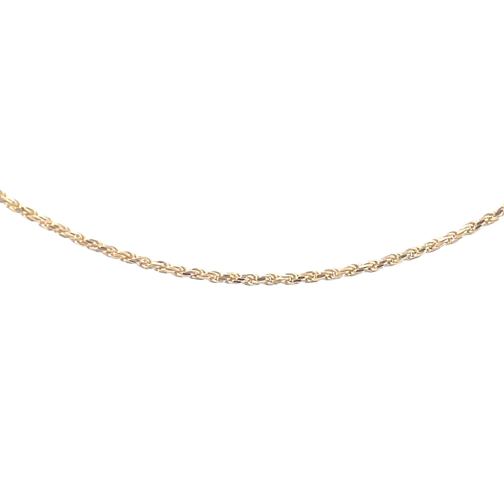 14K Yellow Gold 22" 1MM Diamond-Cut Rope Chain