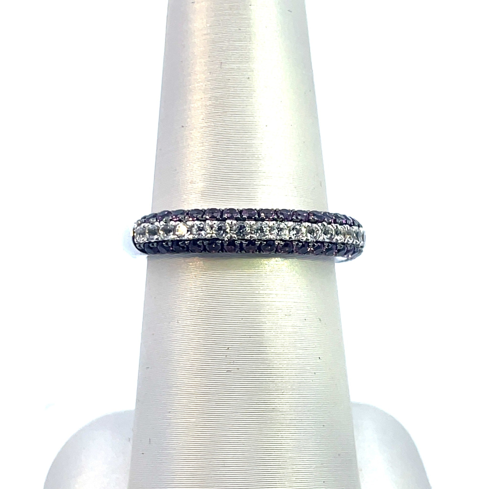 Sterling Silver Rhodolite & White Topaz Ring