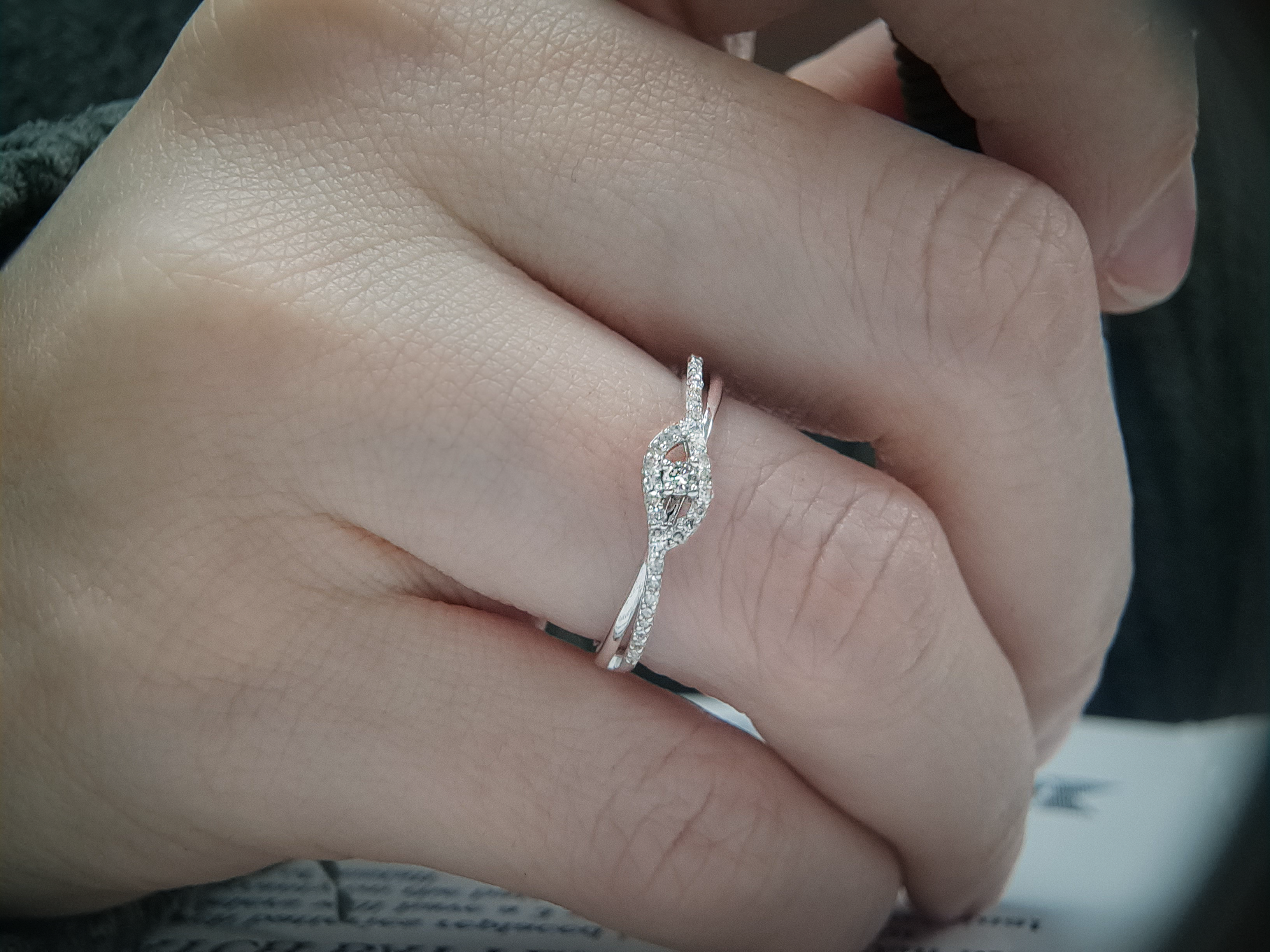 Sterling Silver Petite 1/6CTW. Diamond Promise Ring