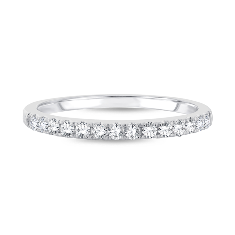 Front view of 10K White Gold 0.25CT. Diamond Band
