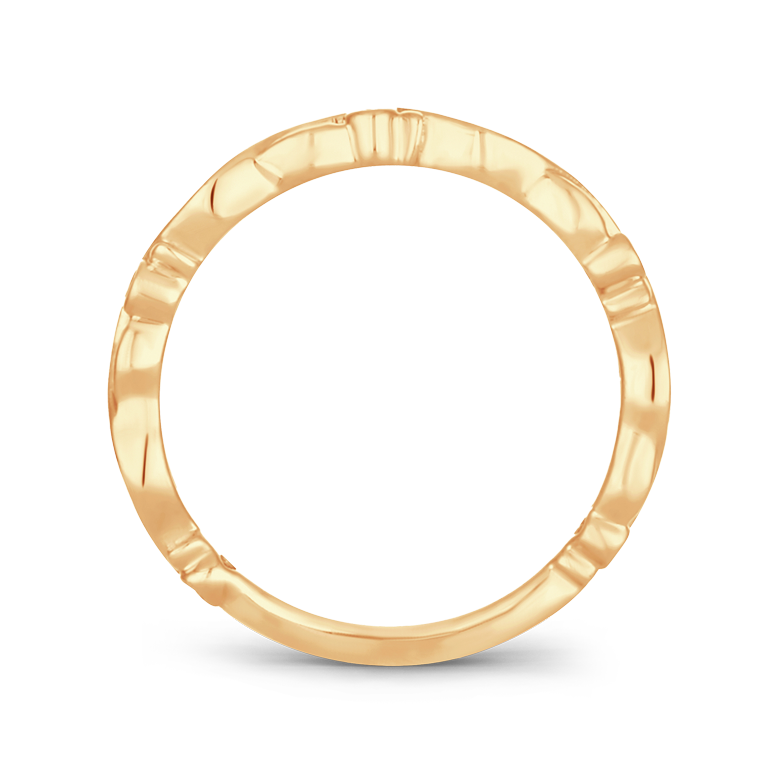 14K Yellow Gold 1/20CT. Diamond Nature-Inspired Band