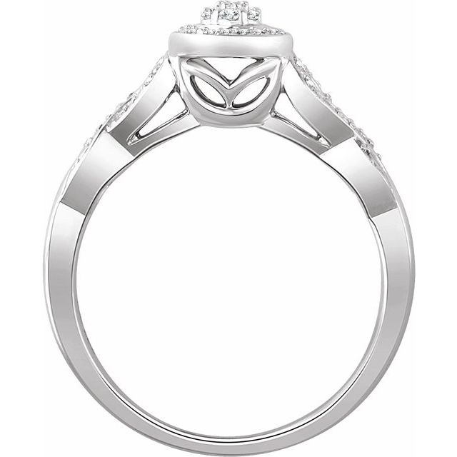 10K White Gold 1/10CT. Diamond Twisted-Shank Promise Ring