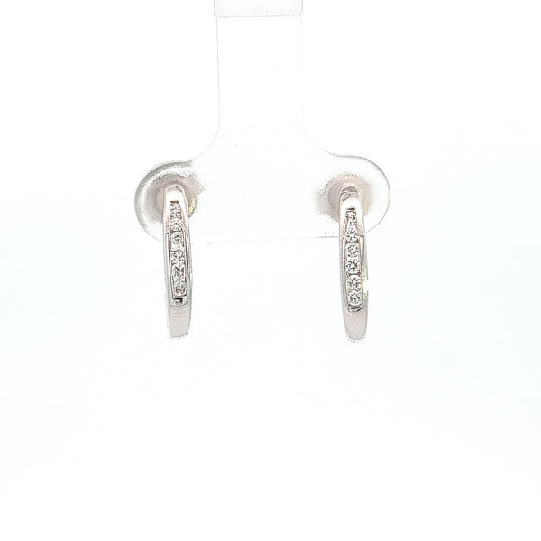 14K White Gold 1/4CT. Faux Hoop Earrings