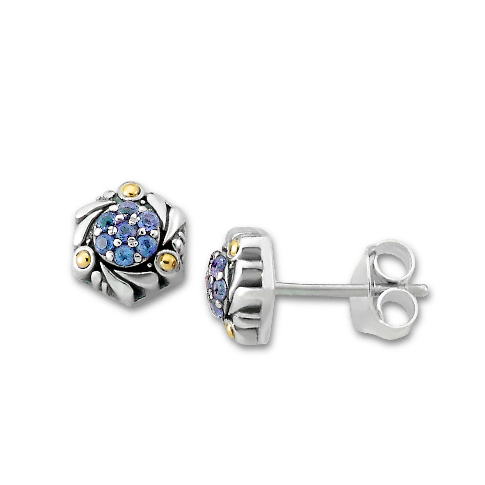 Samuel B. Blue Sapphire "Wave" Earrings