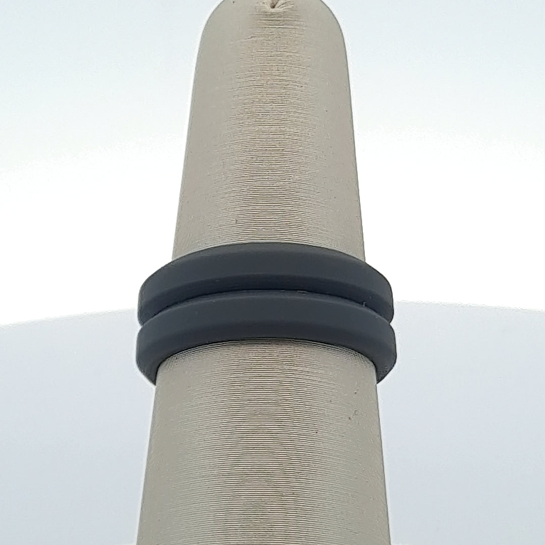 Dark Gray Silicone 8MM Grooved Wedding Band