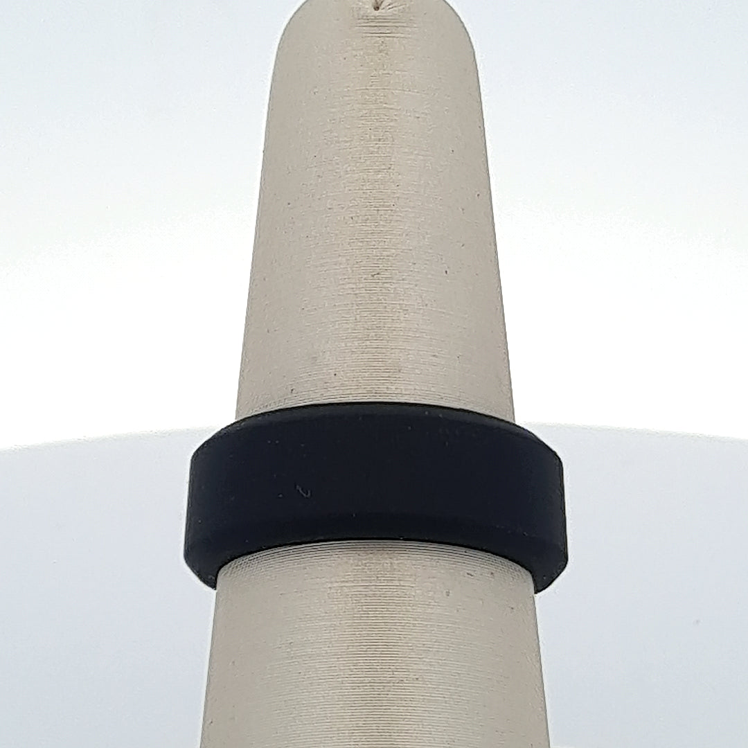 Black Silicone 8MM Twill-Design Wedding Band