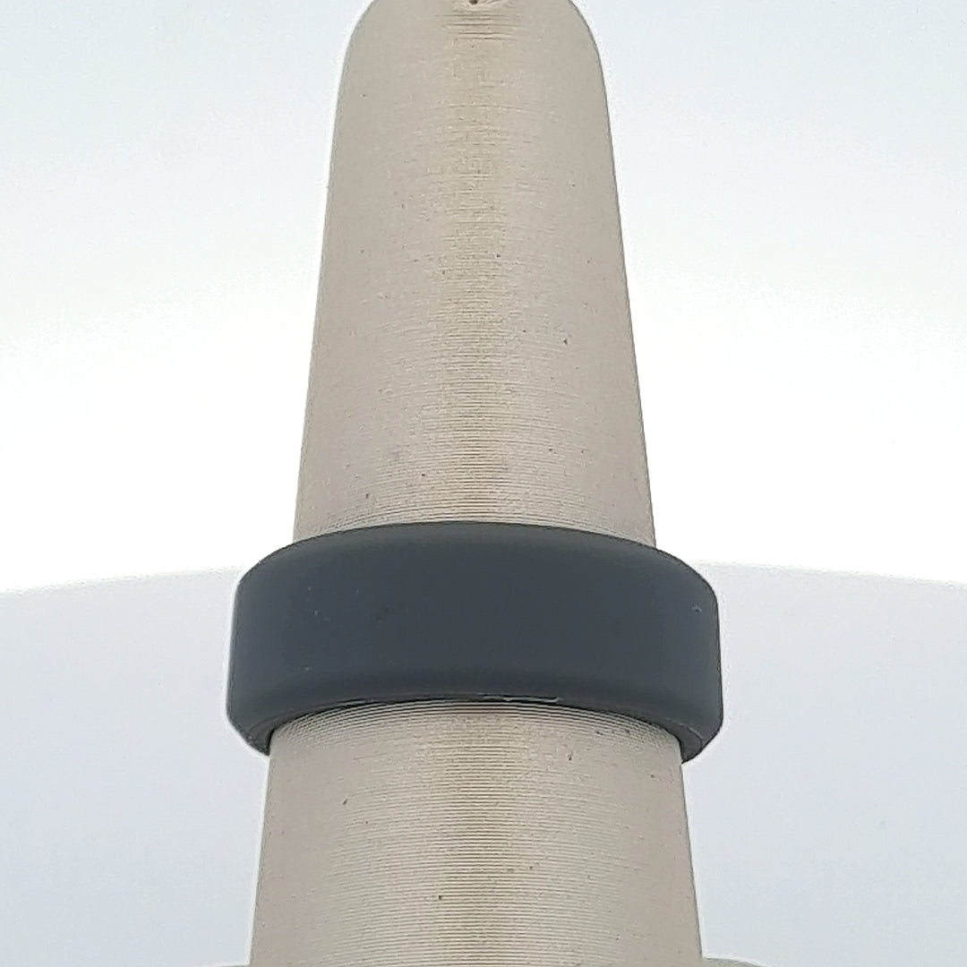 Dark Gray Silicone 8MM Twill-Design Wedding Band