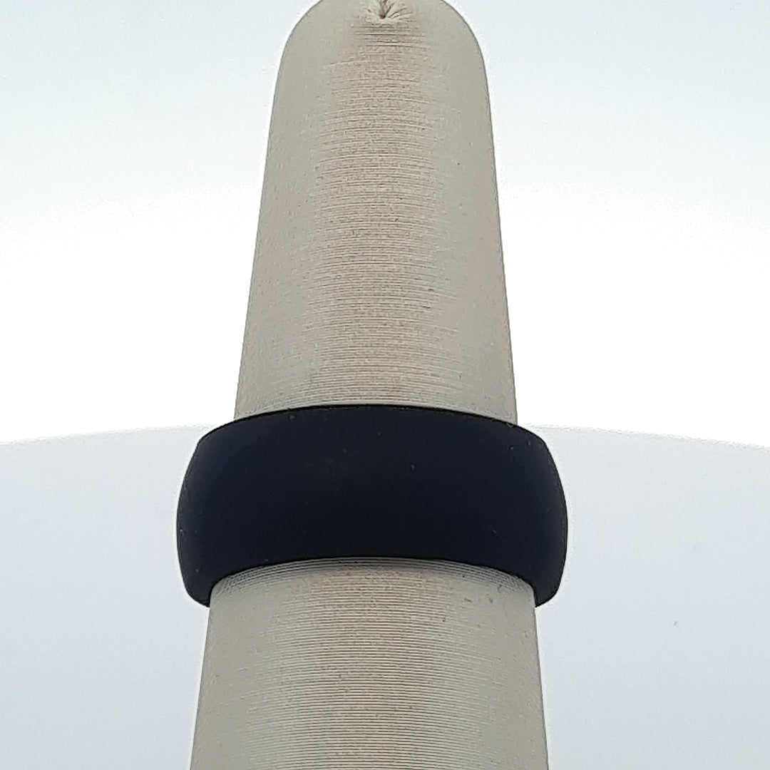 Black Silicone 9MM Half-Round Wedding Band