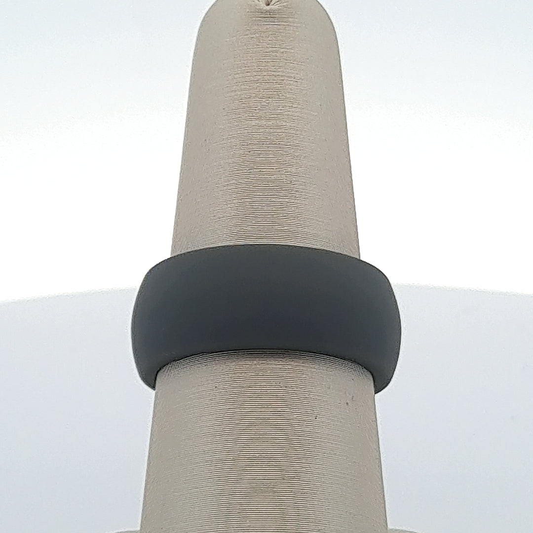 Dark Gray Silicone 9MM Half-Round Wedding Band
