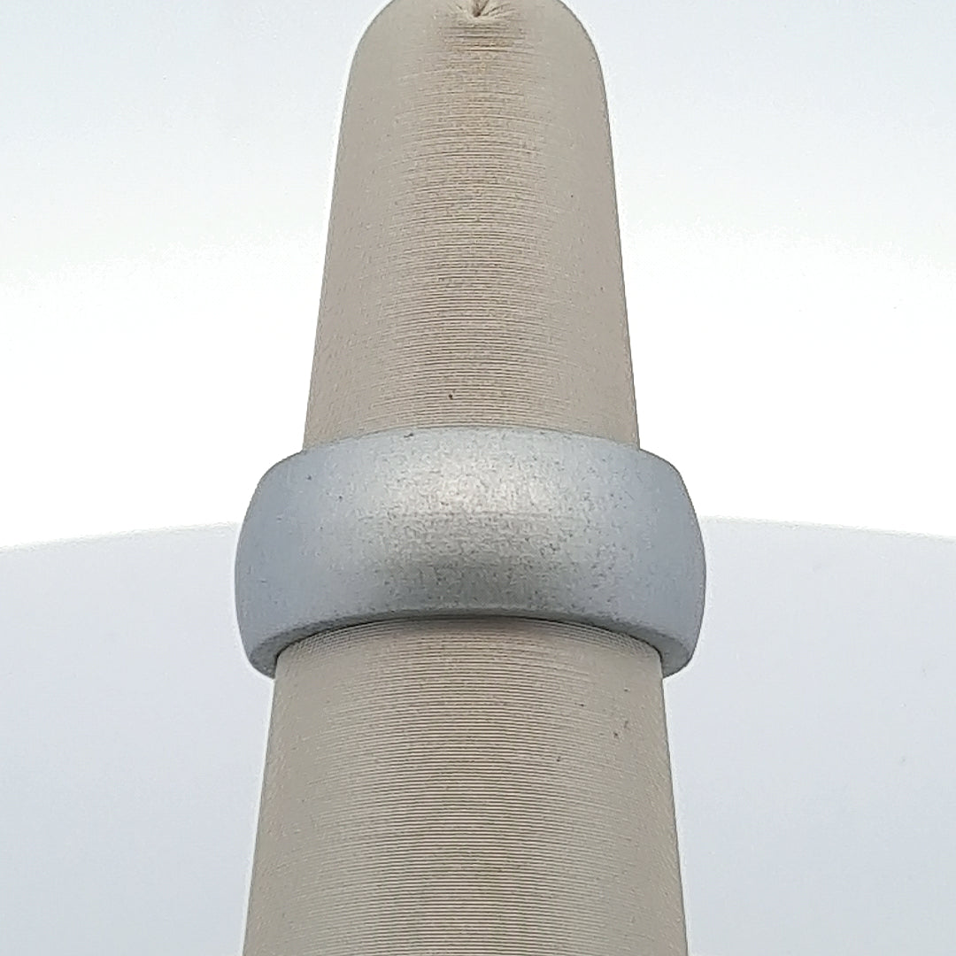 Silver Silicone 9MM Half-Round Wedding Band