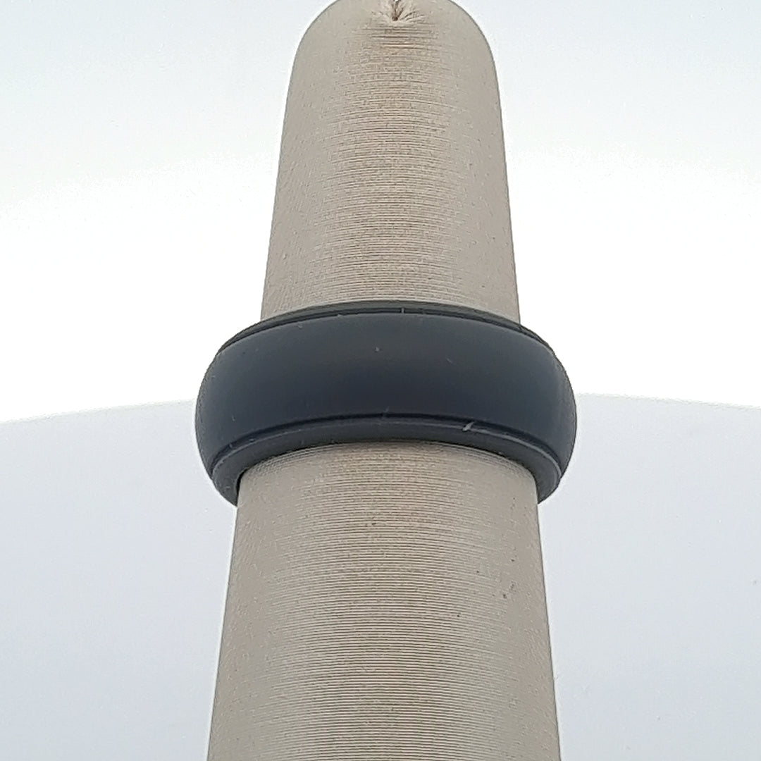 Dark Gray Silicone 8MM Stepped-Edge Wedding Band