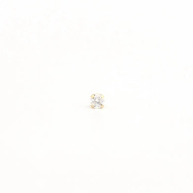 14K Yellow Gold 3MM Cubic Zirconia Piercing Studs
