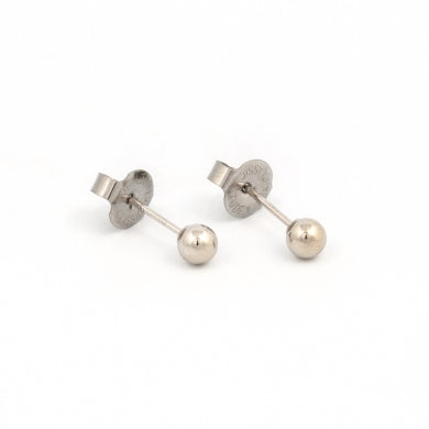 14K White Gold 4MM Ball Piercing Studs