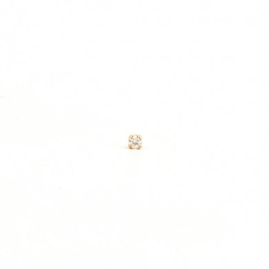 14K Yellow Gold 2MM Cubic Zirconia Baby Piercing Studs