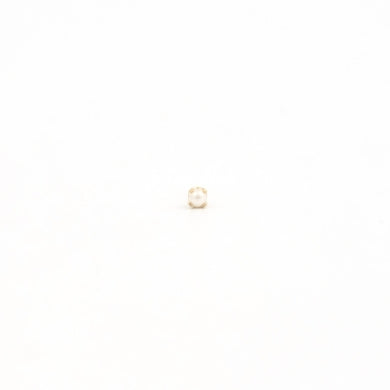 14K Yellow Gold 2MM White Pearl Baby Piercing Studs