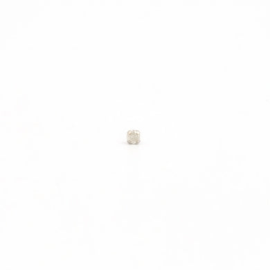 14K White Gold 1MM Genuine Diamond Piercing Stud Earrings