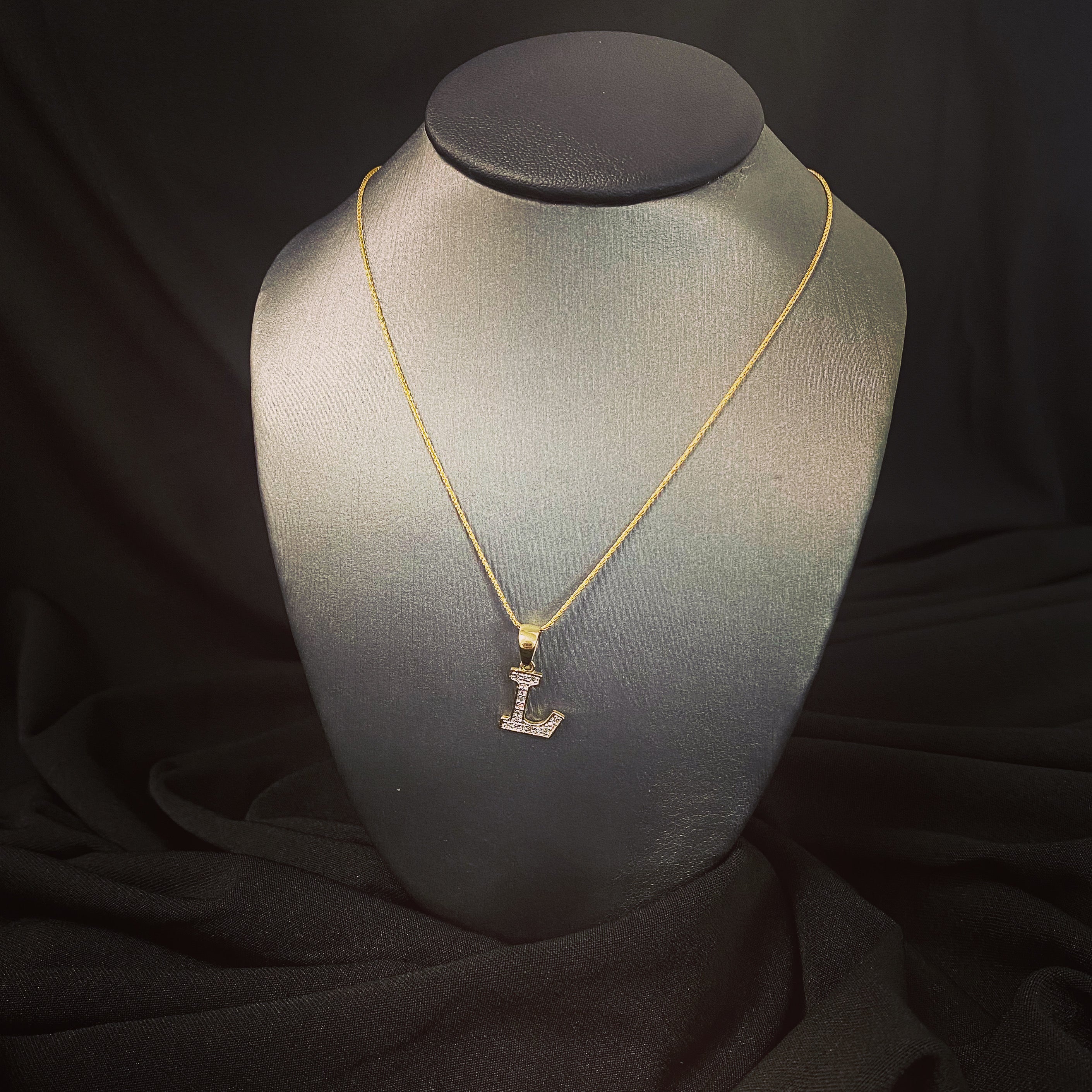 10K Yellow Gold 1/10CT. Diamond Initial Letter Pendant
