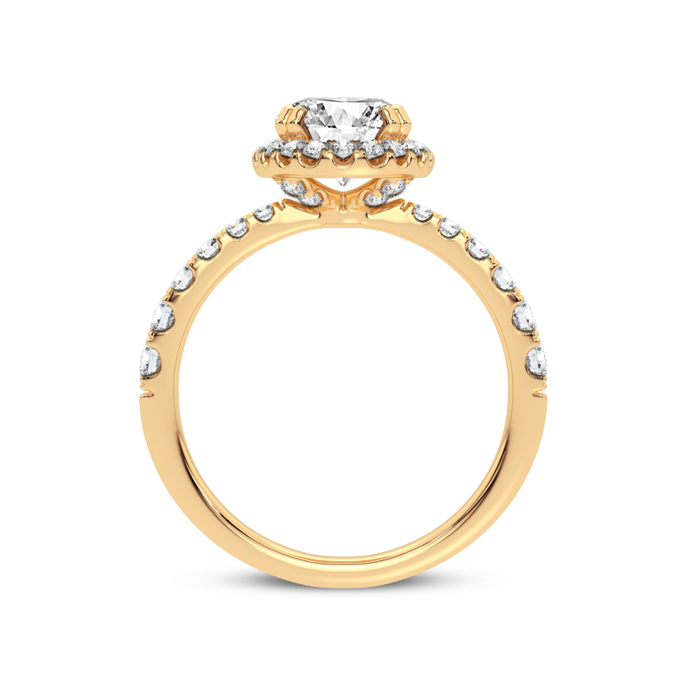 10K Yellow Gold 2CTW. Oval Lab-Grown Diamond Tapered Shank Engagement Ring