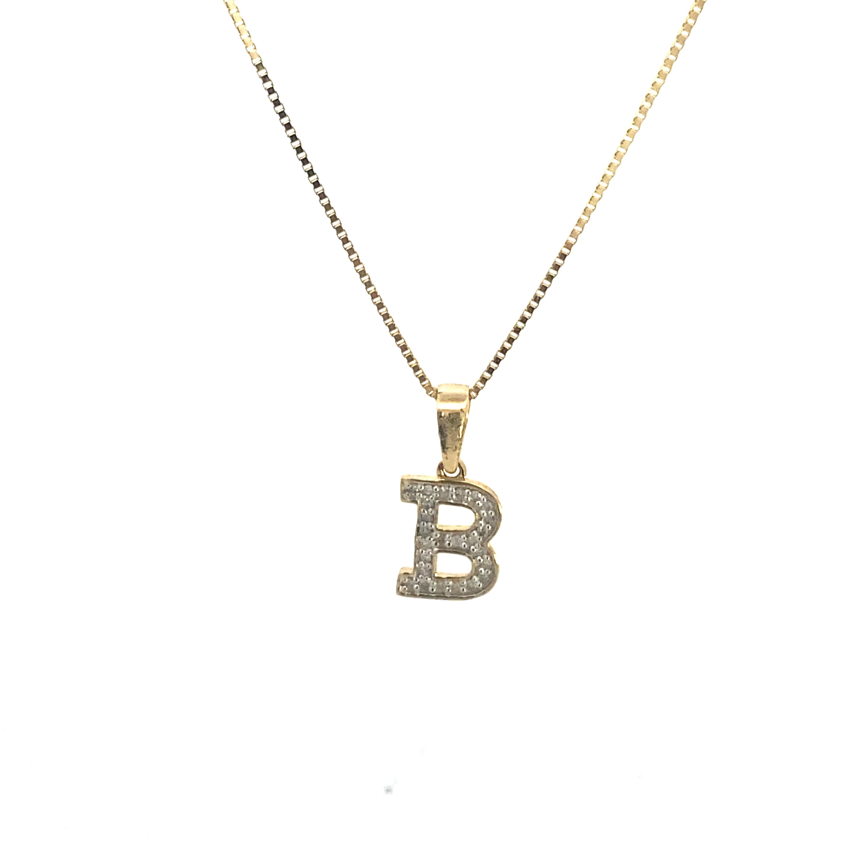 10K Yellow Gold 1/10CT. Diamond Initial Letter Pendant
