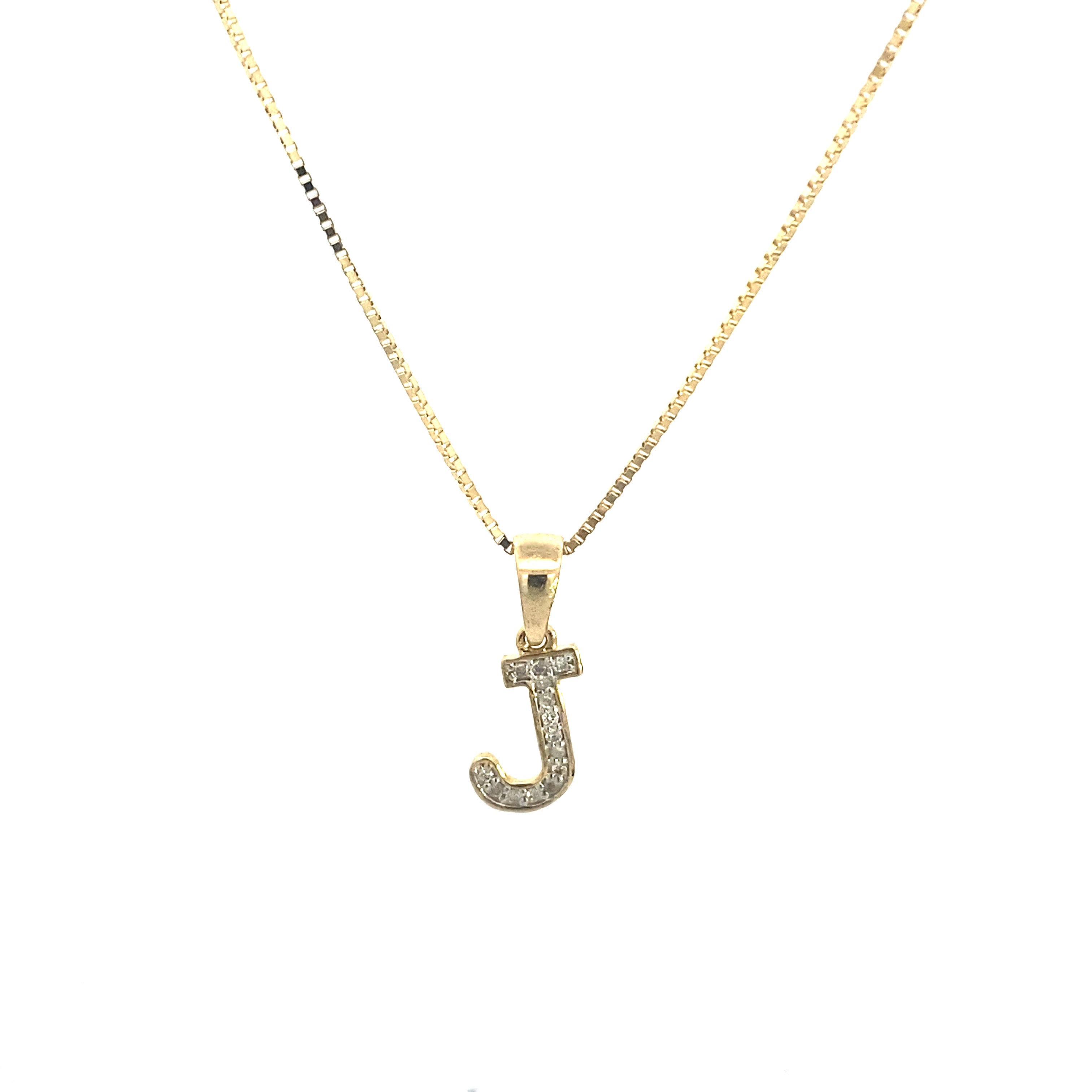 10K Yellow Gold 1/10CT. Diamond Initial Letter Pendant