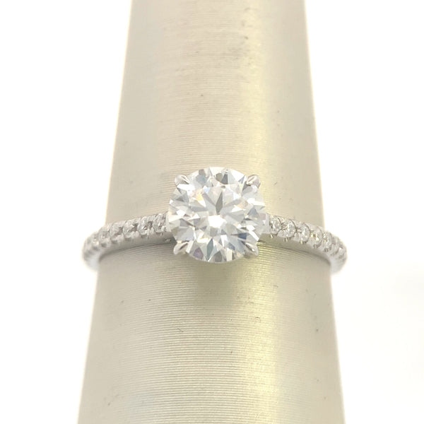 10K White Gold 1CT. Accented Moissanite Engagement Ring