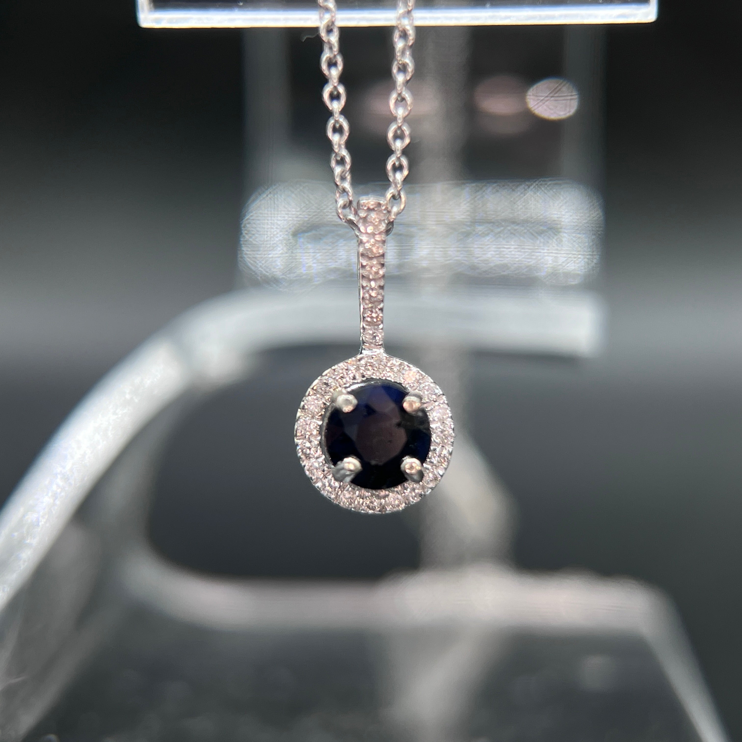 Sapphire Halo Pendant