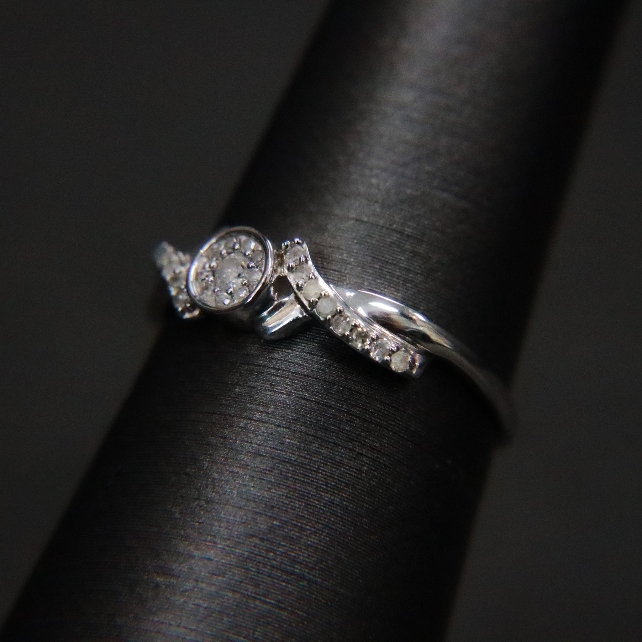 Sterling Silver 1/8CT. Diamond Promise Ring