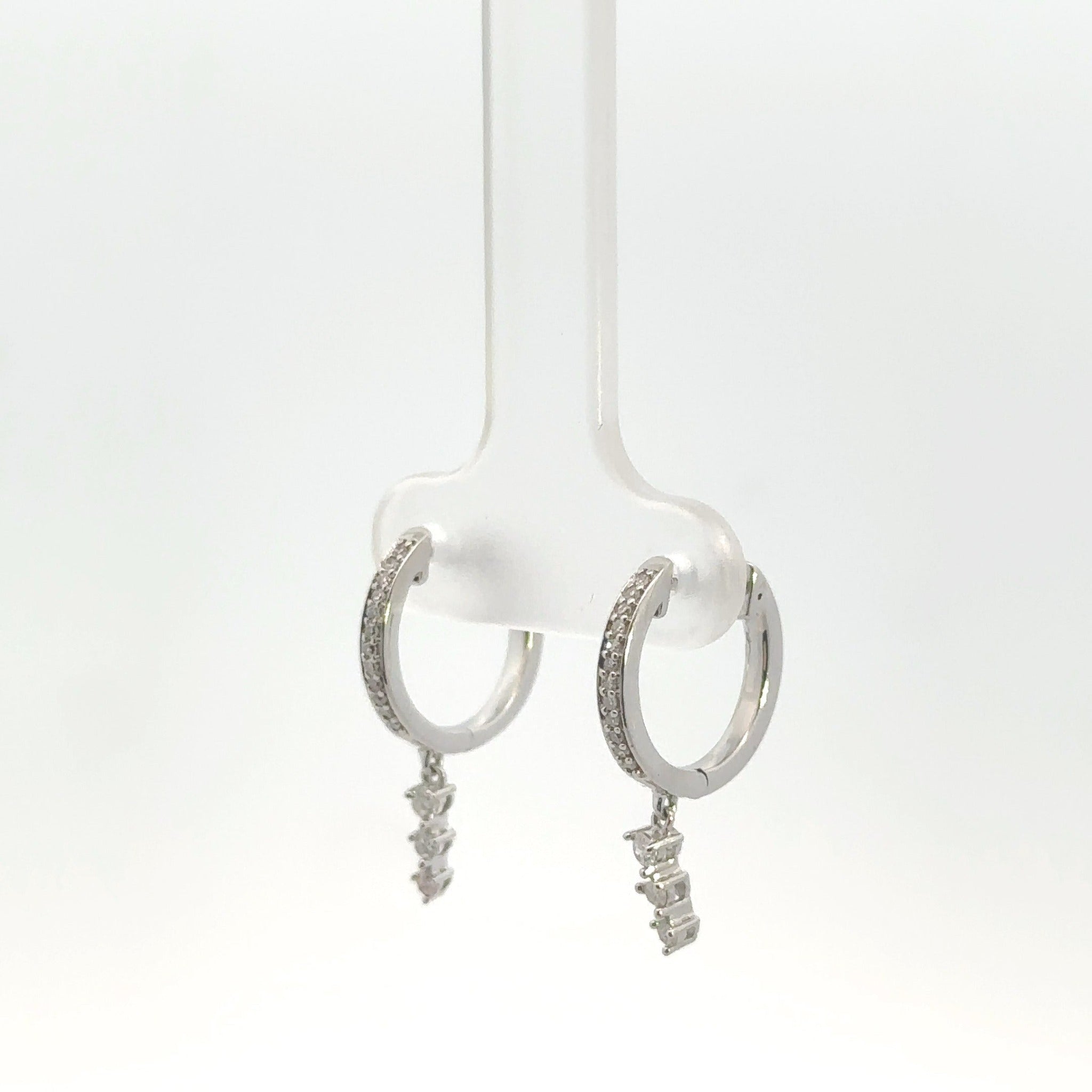 925 Sterling Silver .15ct Diamond Hoops