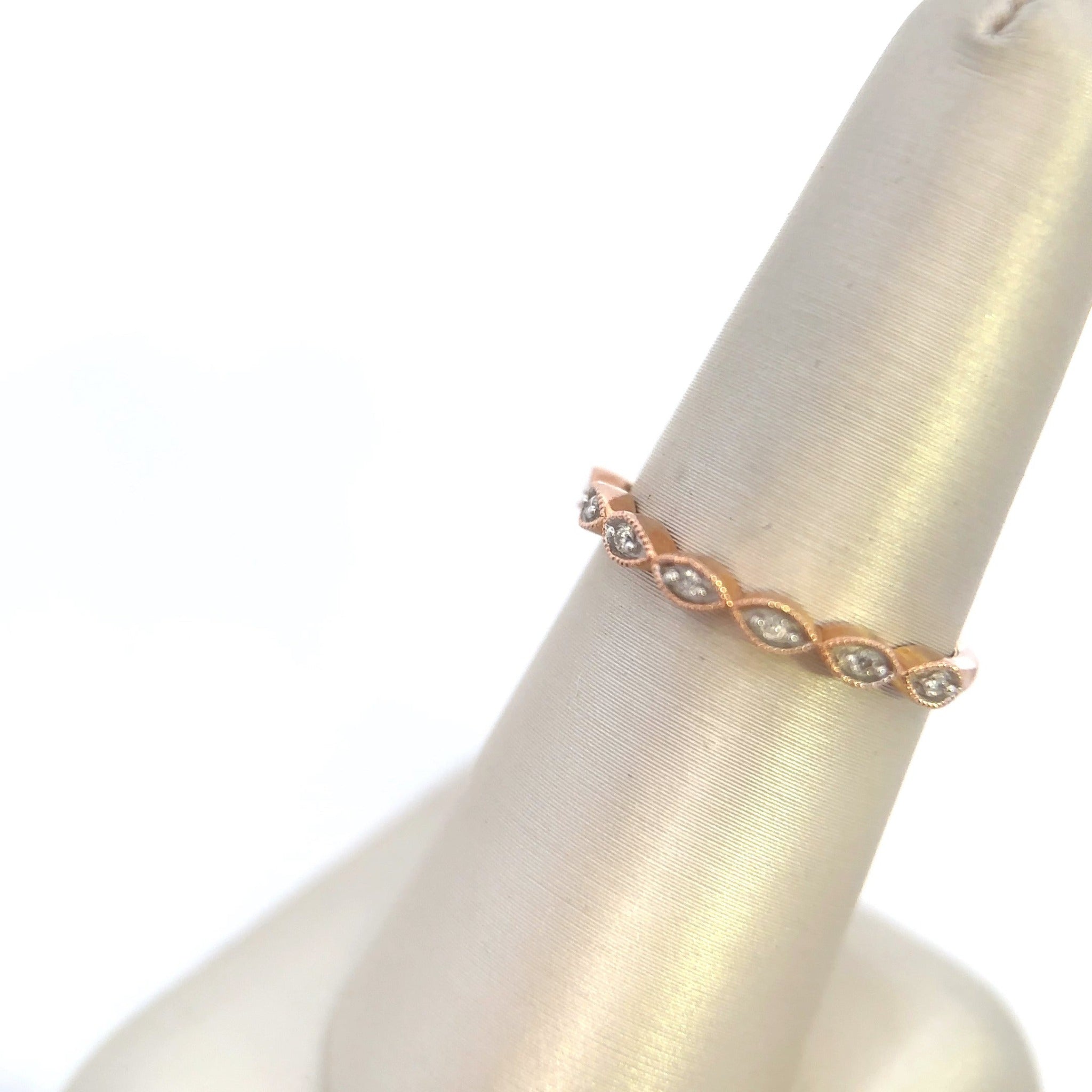 10K Rose Gold .05ct Diamond Band