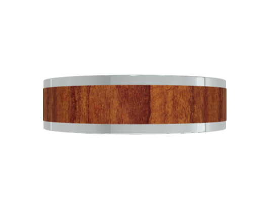 Men's Silver Cobalt Band with Koa Wood Inlay