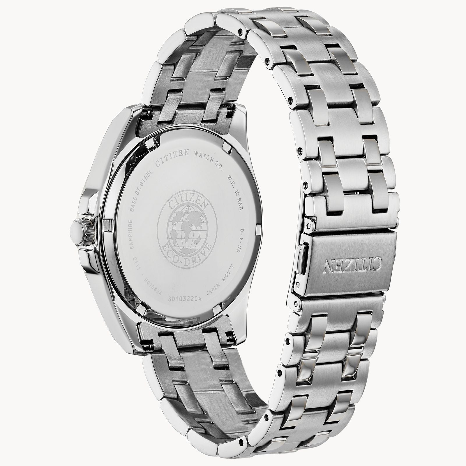 back view of citizen mens watch on white background