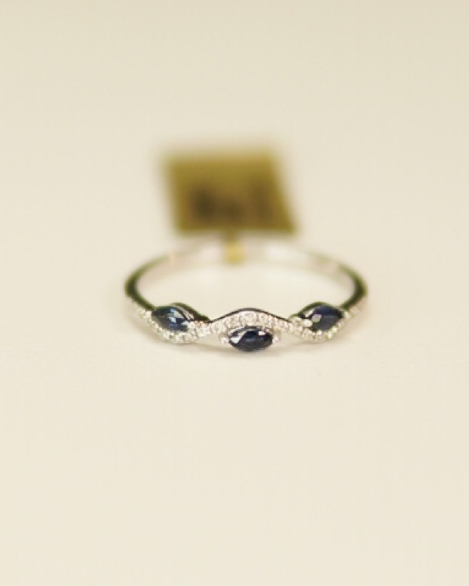 14K White Gold Marquise Sapphire & Diamond Band