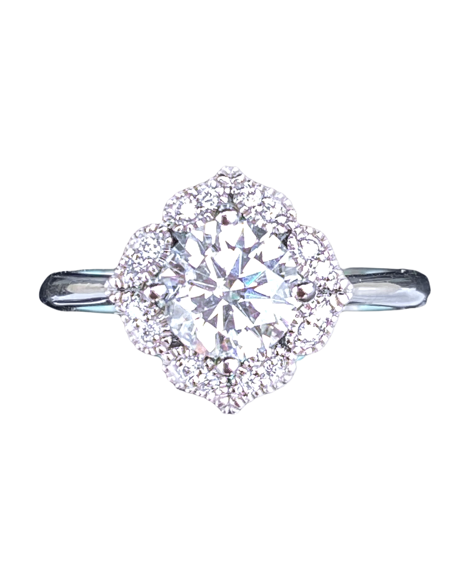Sterling Silver Vintage-Inspired Moissanite Ring