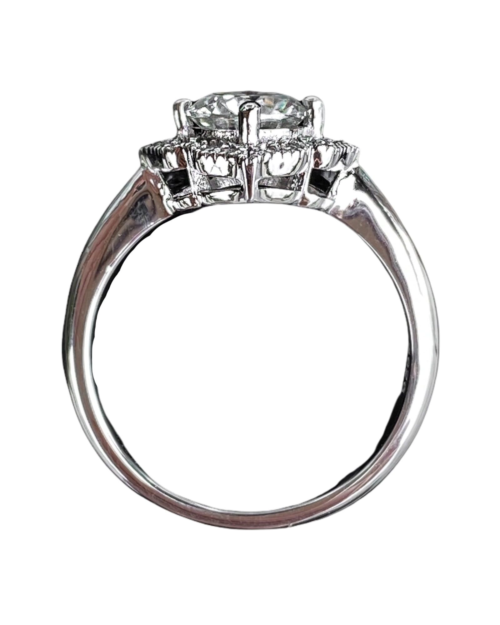Sterling Silver Vintage-Inspired Moissanite Ring